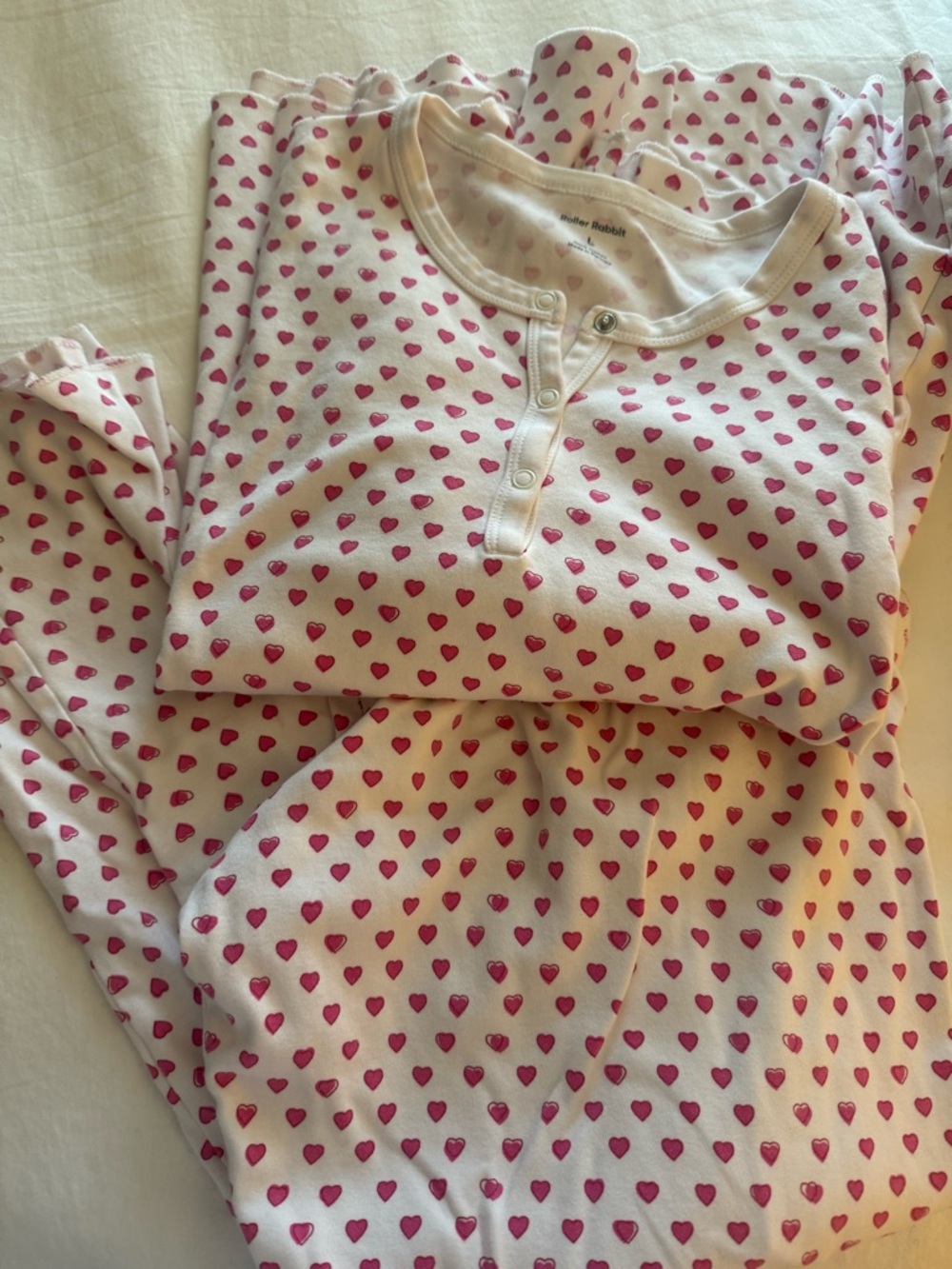 Roller Rabbit pink heart Pajama Set